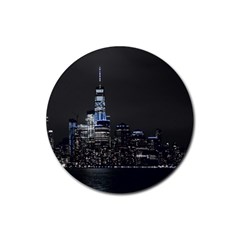 New York Skyline New York City Rubber Coaster (round) 