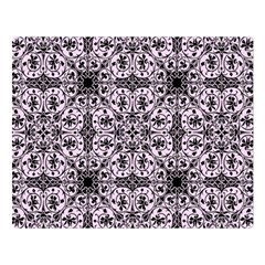 Ornamental Pink Black Double Sided Flano Blanket (large) 