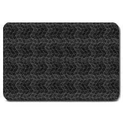 Wavy Grid Dark Pattern Large Doormat 