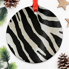 Zebra Print Round Ornament (two Sides)