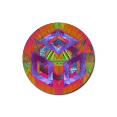 Glitch Glitch Art Grunge Distortion Rubber Coaster (round) 