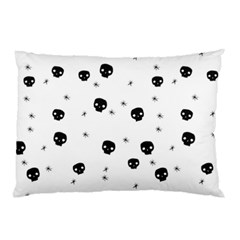 Pattern Skull Stars Handrawn Naive Halloween Gothic Black And White Pillow Case