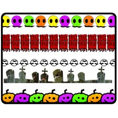 Halloween Borders Trick Or Treat Fleece Blanket (medium) 