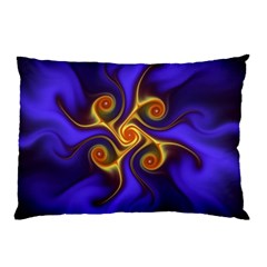 Fractal Neon Blue Bright Fantasy Pillow Case (two Sides)
