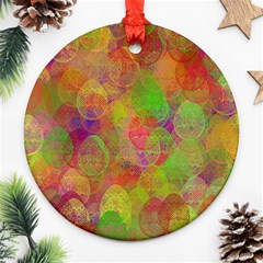 Easter Egg Colorful Texture Round Ornament (two Sides)