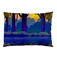 Illustration Vector Forest Nature Pillow Case (two Sides)