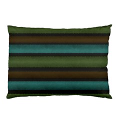 Stripes Teal Yellow Brown Grey Pillow Case (two Sides)