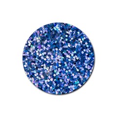 Blue Shimmer - Eco-glitter Rubber Coaster (round) 