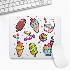 Doodle Cartoon Drawn Cone Food Large Mousepads
