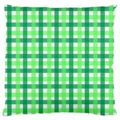 Sweet Pea Green Gingham Large Cushion Case (two Sides)