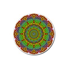 Tile Background Image Graphic Fractal Mandala Rubber Coaster (round) 