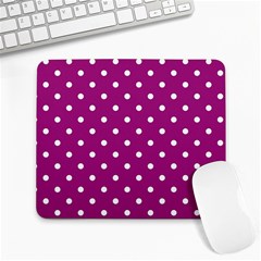Fuschia Polka Dot Large Mousepads