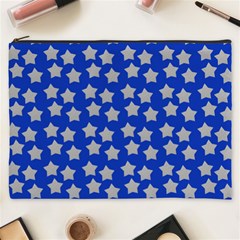 Silver Stars Royal Blue Cosmetic Bag (xxxl)