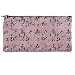 Skeleton Pink Background Pencil Cases