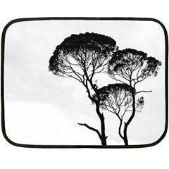 Silhouette Photo Of Trees Fleece Blanket (mini)