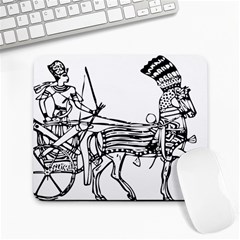 Line Art Drawing Ancient Chariot Large Mousepads