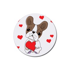 Animation Dog Cute Animate Comic Rubber Coaster (round) 