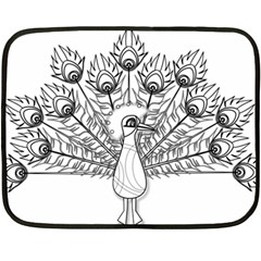 Peacock Plumage Display Bird Fleece Blanket (mini)