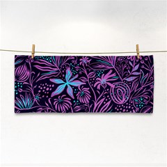Stamping Pattern Leaves Drawing Hand Towel