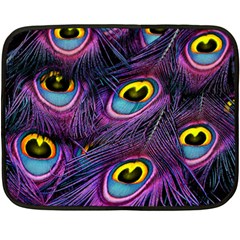 Peacock Feathers Purple Fleece Blanket (mini)