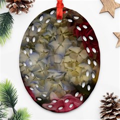 Hydrangea Arrangement Ii Ornament (oval Filigree)