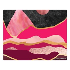 Pink And Black Abstract Mountain Landscape Double Sided Flano Blanket (large) 