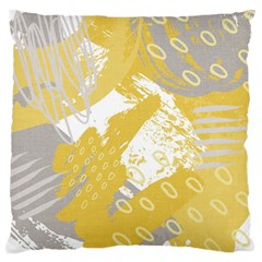 Ochre Yellow And Grey Abstract Large Cushion Case (one Side)