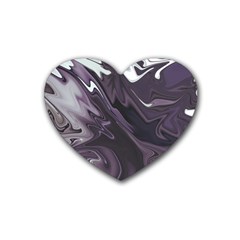 Purple Marble Digital Abstract Rubber Coaster (heart) 
