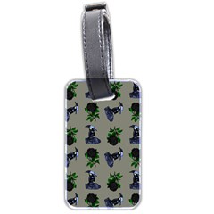 Gothic Girl Rose Grey Pattern Luggage Tag (two Sides)