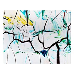 White And Multicolored Illustration Double Sided Flano Blanket (large) 