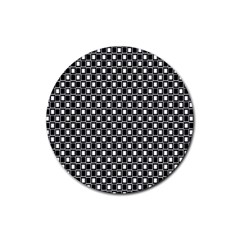 Black And White Boxes Rubber Coaster (round) 