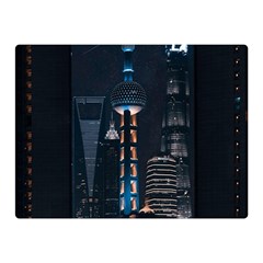 Lighted Tower Beside Building Double Sided Flano Blanket (mini) 