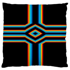 Cross Abstract Neon Large Cushion Case (one Side)