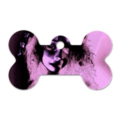 Sad Doll Pink Glow Dog Tag Bone (one Side)