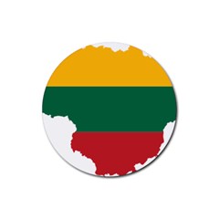 Lithuania Country Europe Flag Rubber Coaster (round) 