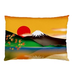 Mount Fuji Japan Lake Sun Sunset Pillow Case (two Sides)