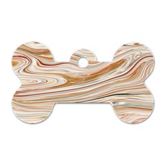 Brown And Yellow Abstract Painting Dog Tag Bone (one Side)