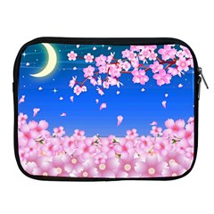 Sakura Cherry Blossom Night Moon Apple Ipad 2/3/4 Zipper Cases
