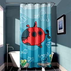 Dive Scuba Ocean Sea Water Fish Shower Curtain 36  X 72  (stall) 