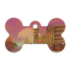 Planet Rocks City Base Fiction Dog Tag Bone (one Side)