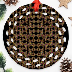 Butterflies In The Sky Giving Freedom Round Filigree Ornament (two Sides)