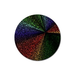 Abstract Colorful Pieces Mosaics Rubber Coaster (round) 