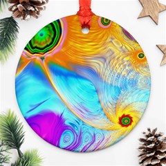 Artwork Digital Art Fractal Colors Ornament (round)