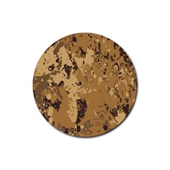 Abstract Grunge Camouflage Background Rubber Coaster (round) 