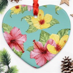Hibiscus Heart Ornament (two Sides)