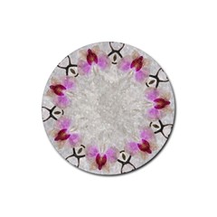 Orchidées Fleurs Abstrait Rubber Coaster (round) 