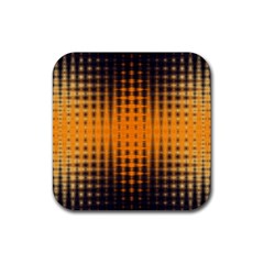 Pattern Lines Sections Yellow Straw Mauve Rubber Coaster (square) 