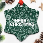 merry xmas Snowflake Ornament (Two Sides) Back