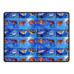Fish Stamp 2 Fleece Blanket (small)
