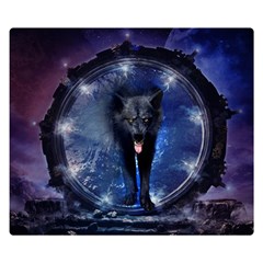 Awesome Wolf In The Gate Double Sided Flano Blanket (small) 